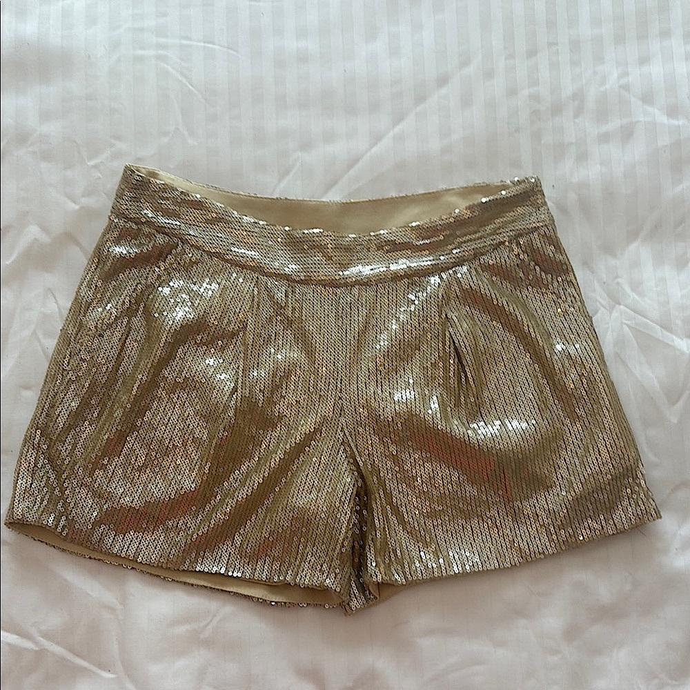 Gold Sequin Party Shorts